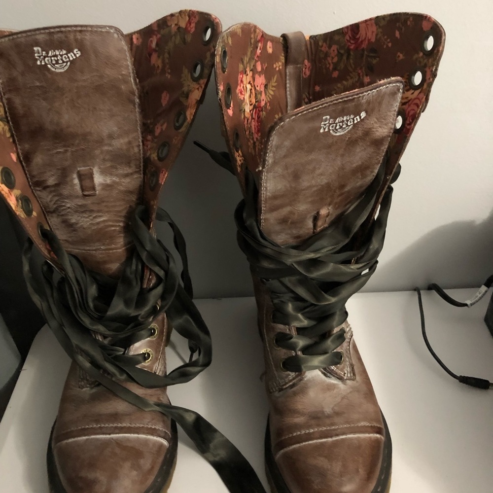 Dr Martens size 9 tall boots.  Brown.